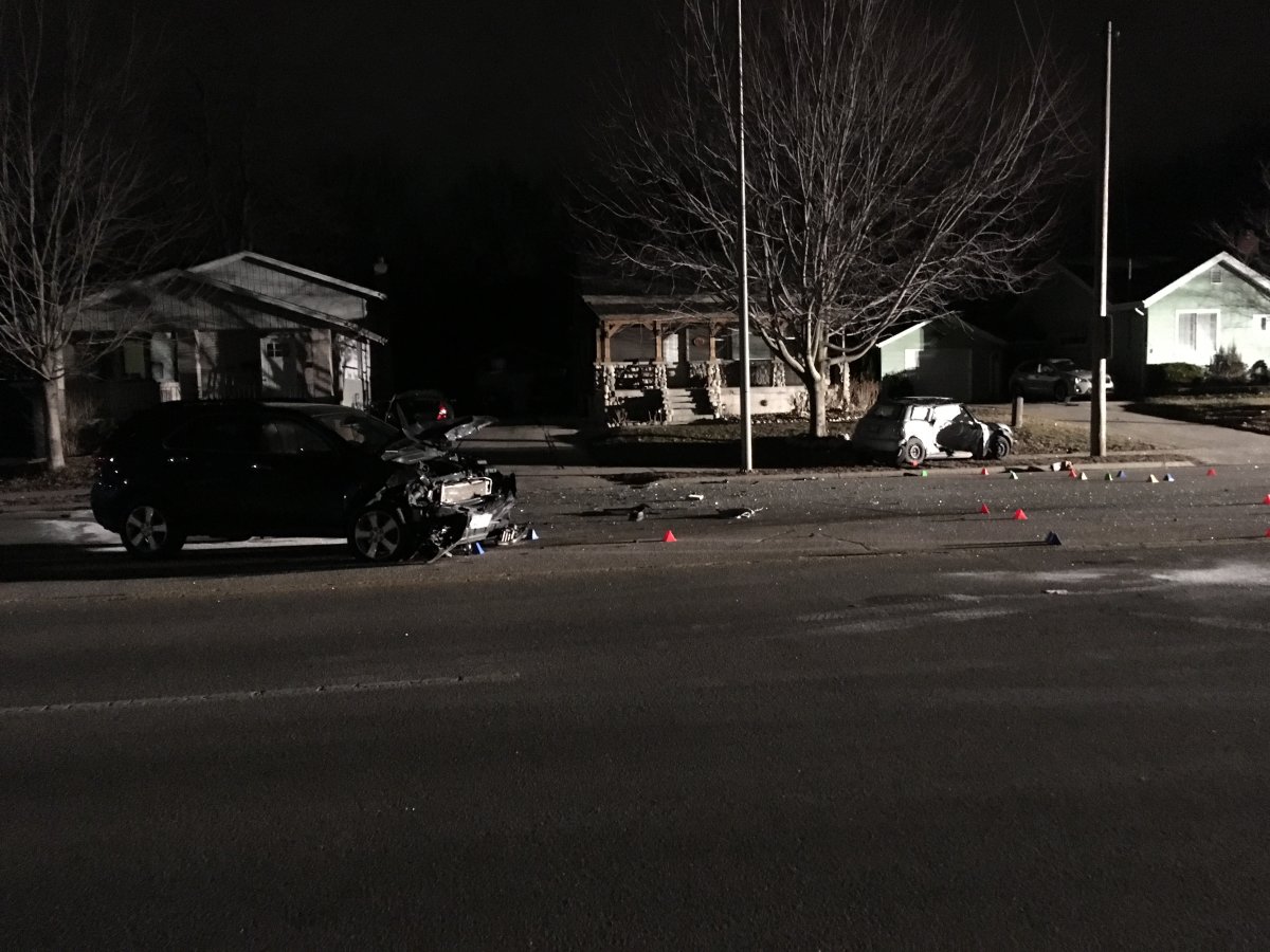 Two people suffered non-life threatening injuries after a crash on Springbank Drive early Friday morning. 