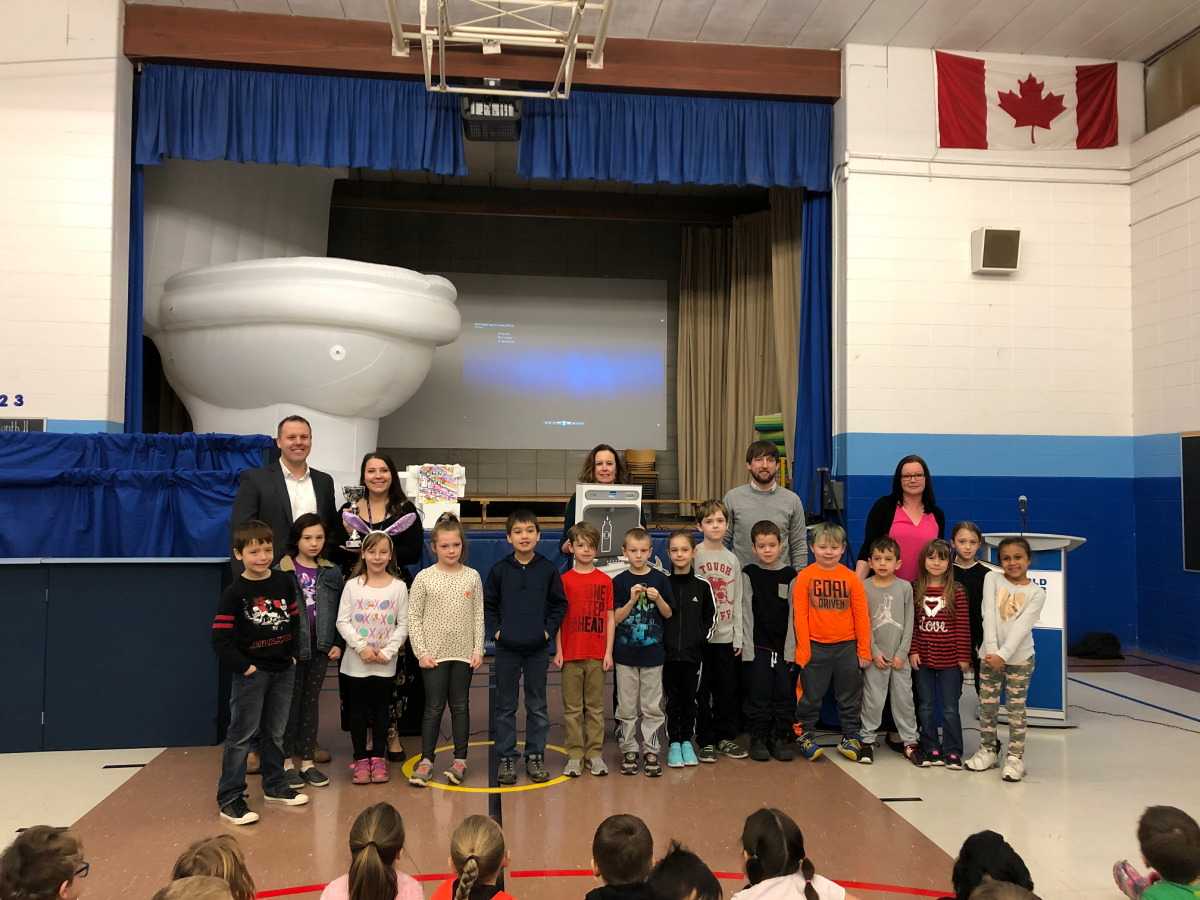 The students from Mrs. Bissonnette's grade 2 class at Adelaide Hoodless Elementary School created the winning artwork in the City of Hamilton's World Water Day Eco-Competition.