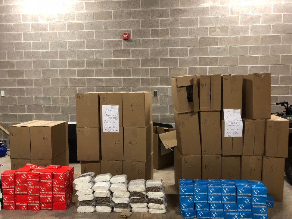 More than 310,000 unstamped cigarettes and a quantity of cash were seized during a traffic stop on the Trans-Canada Highway near Sackville, N.B., on March 7, 2019, according to police.