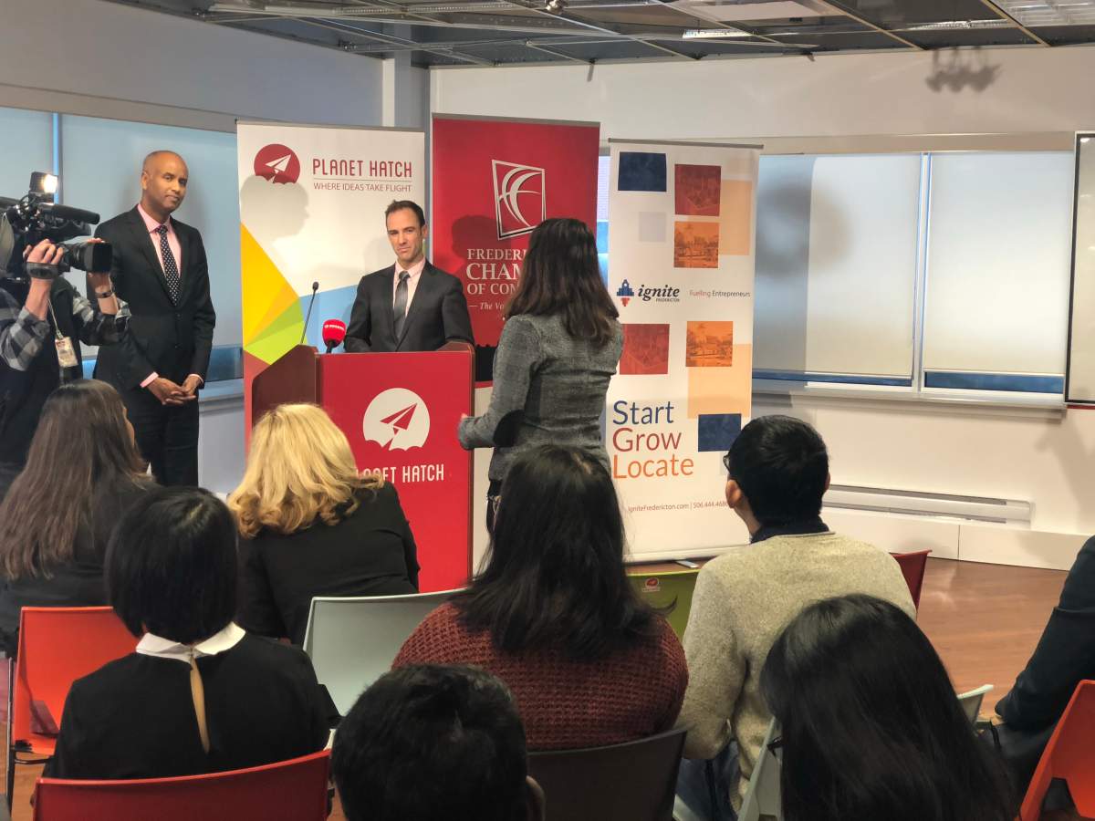 Matt DeCourcey and the Minister take questions from the audience.