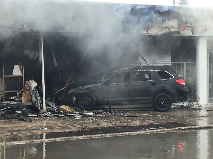 Thick smoke, flames after car crashes into Goodwill Store on Pembina ...