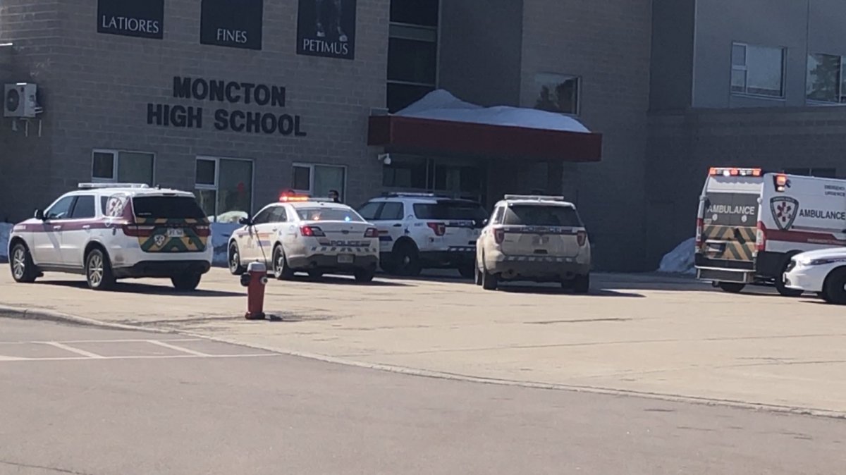 Multiple police units and an ambulance have responded to an incident at Moncton High School. 