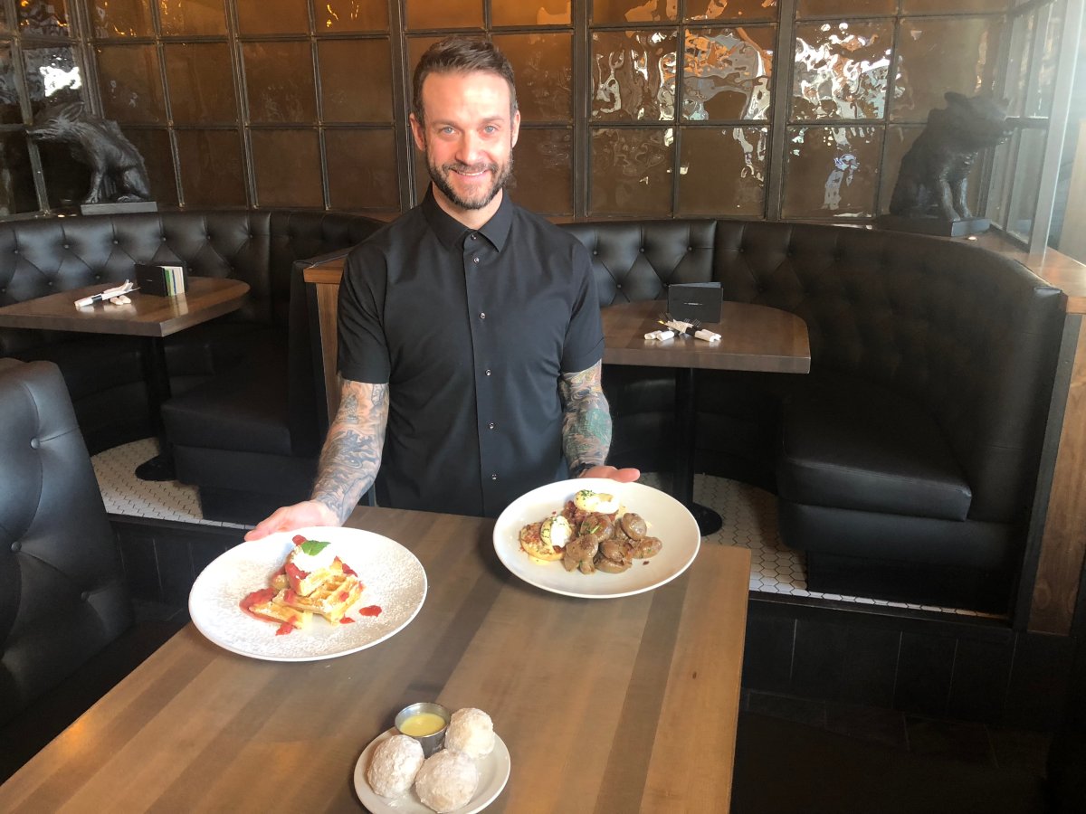 Jesse Kupina from Central Social Hall shows off the brunch selection for Downtown Dining Week in Edmonton.