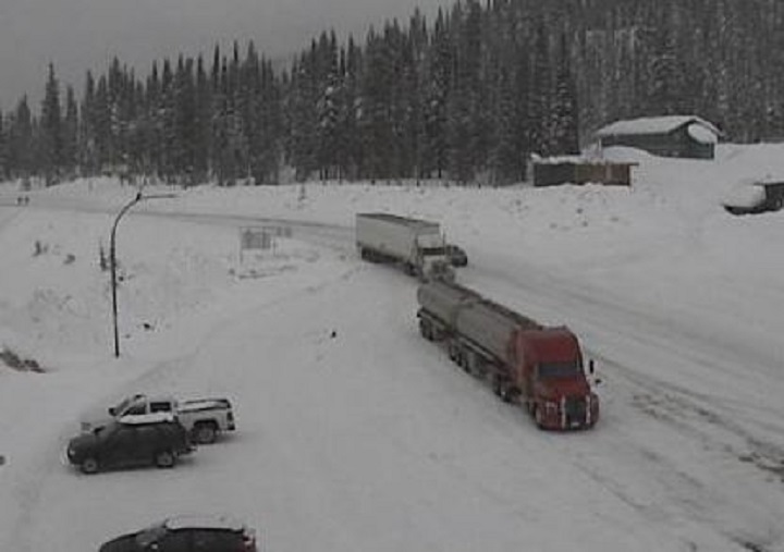 A webcam photo of Kootenay Pass, between Salmo and Creston. The pass has an elevation of 1,781 metres.