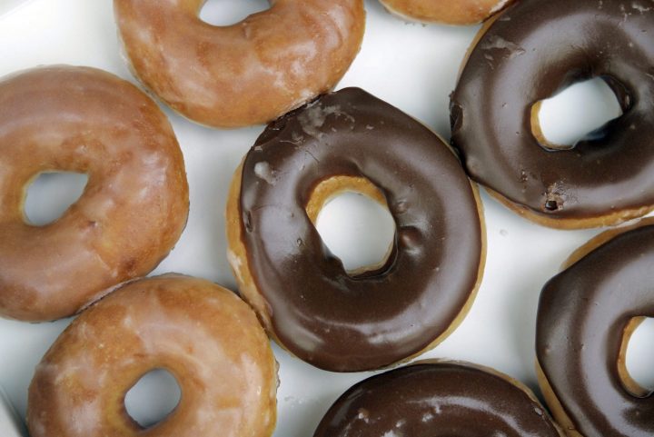 In this April 17, 2008, file photo, Krispy Kreme doughnuts are shown in Matthews, N.C. 