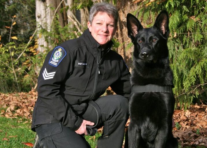 Sgt. Cynthia Mann with Major.