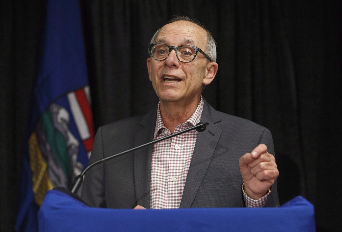 Leader of the Alberta Party Stephen Mandel, speaks to the crowd after being voted in, in Edmonton Alta, on Tuesday February 27, 2018. 
