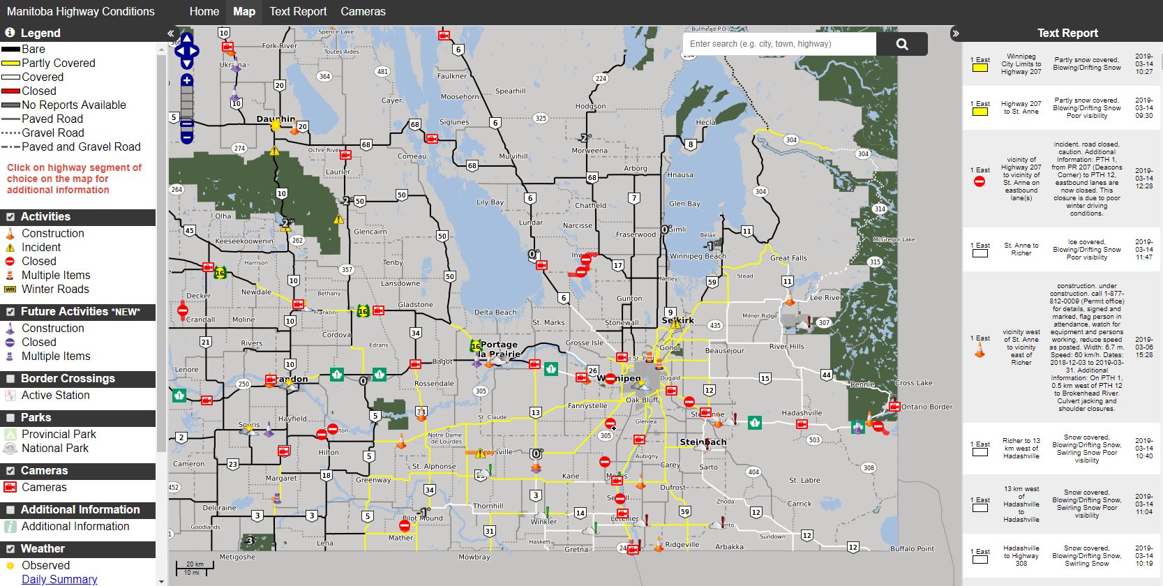 Late Blast Of Winter Shuts Down Parts Of Southern Manitoba Winnipeg   Mb Highways Map 