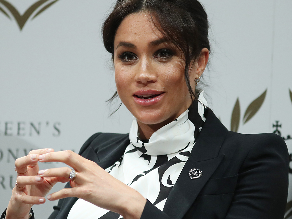 Meghan Markle at a panel discussion convened by the Queen's Commonwealth Trust to mark International Women's Day on March 8, 2019 in London, England.