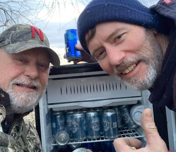 Kyle Simpson and Gayland Stouffer said they were walking back to their car when Stouffer spotted some debris in a field about 50 yards from what remained of the road.