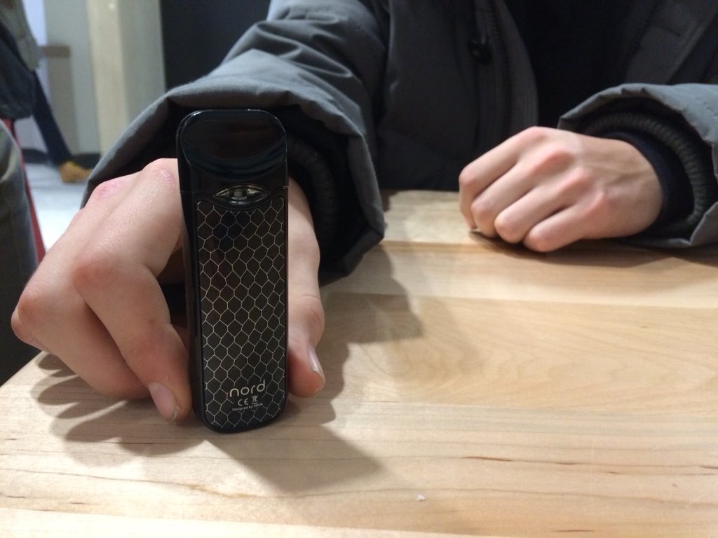 A 14-year-old London student shows off his Nord vape, which he says was "too easy" to get his hands on. 