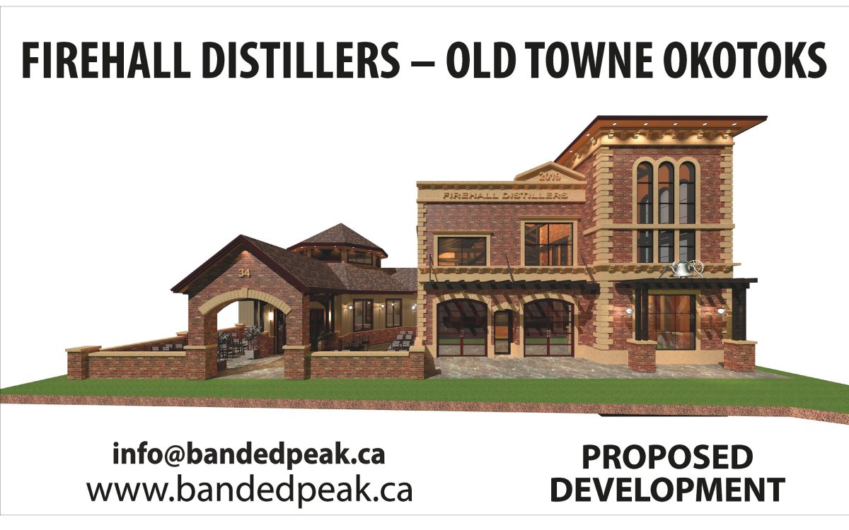 Business owners John Hromyk and Brett Schonekess, of Banded Peak Ventures Inc., have signed an agreement with the Town to purchase the Landmark Site in downtown Okotoks for a craft distillery restaurant and lounge.