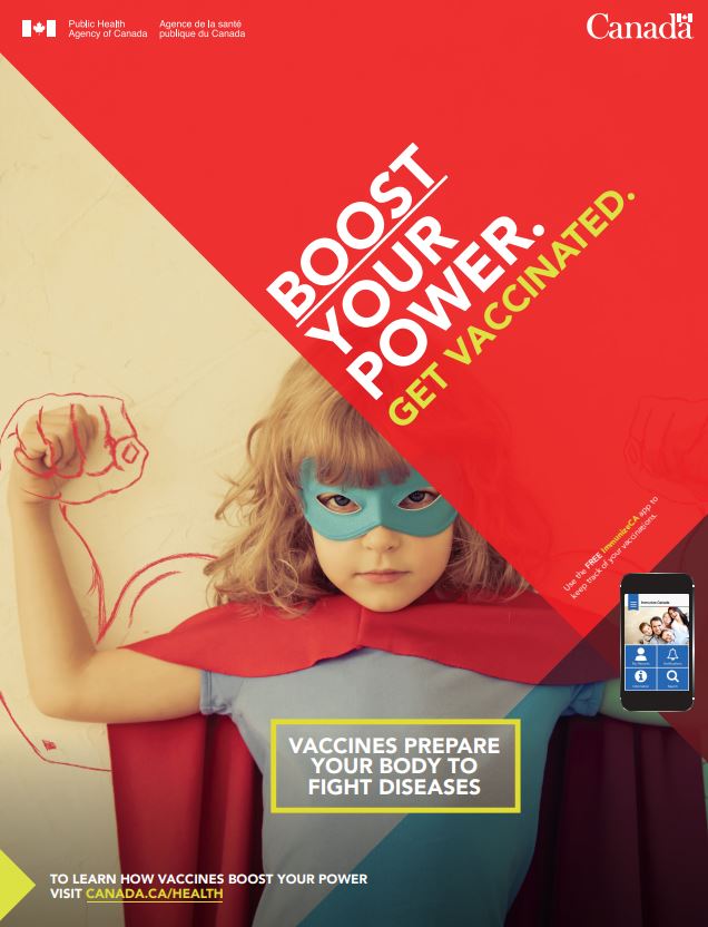 A poster promoting vaccination from the Public Health Agency of Canada.