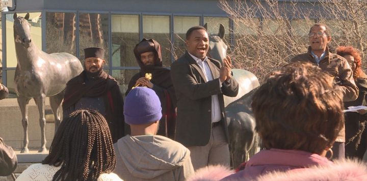 Calgarians sang at a vigil on Sunday for the victims of the Ethiopian Airlines crash on March 10.