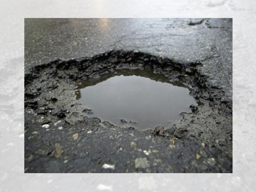 Potholes like this one are a common complaint in the Worst Roads campaign.