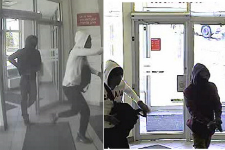 Waterloo Regional Police are looking to speak with these men in connection with a reported bank robbery in Cambridge.