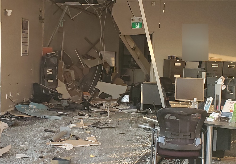 Guelph police say thieves used pickup trucks to smash into a Guelph business on Tuesday morning.