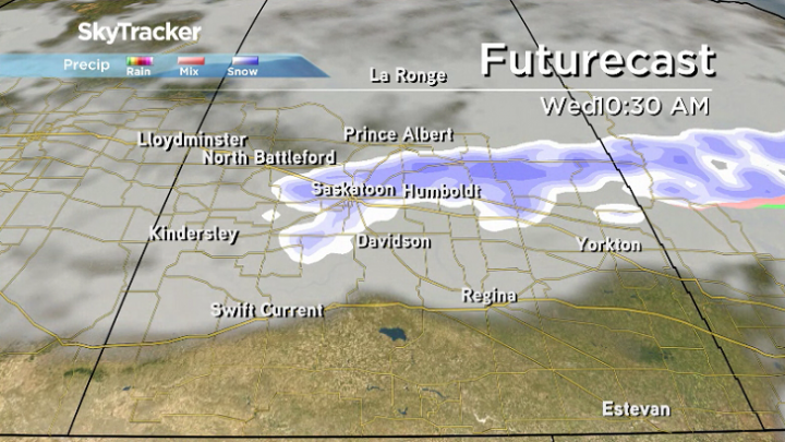 Snow is expected to slide into Saskatoon on Wednesday.