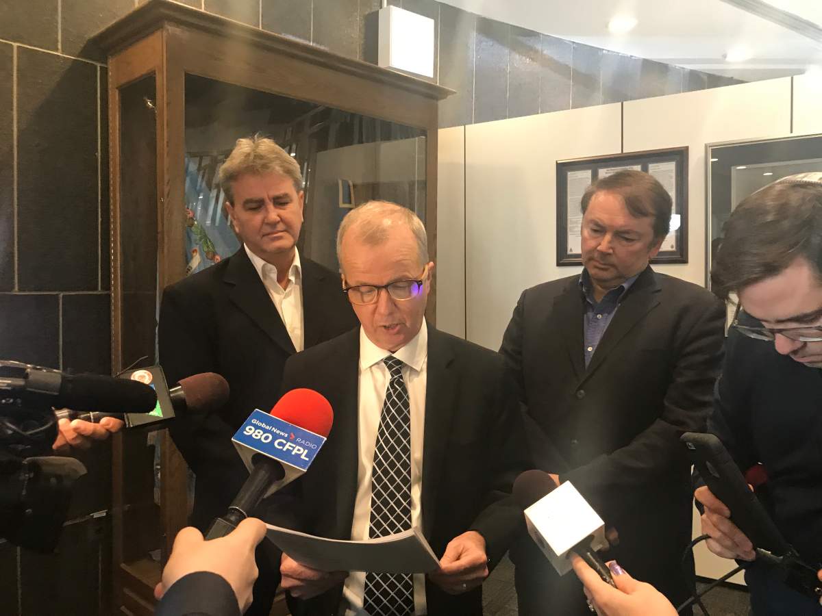 Coun. Phil Squire held a news conference on the steps of city hall on March 25, 2019. 