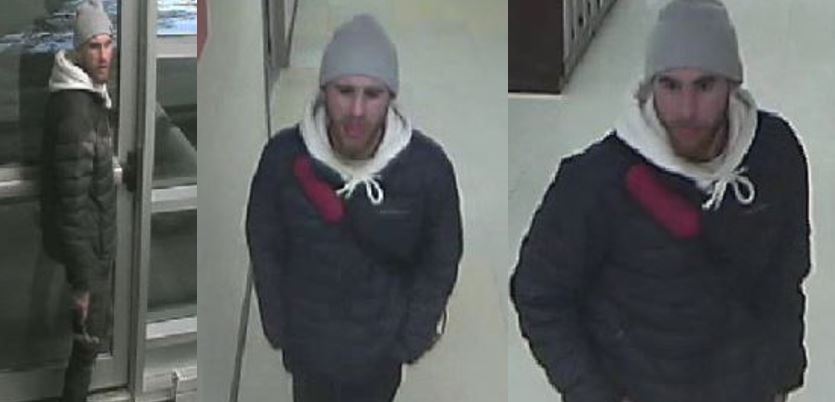 Kingston police are looking for this man, who, they say, vanadlized several classrooms at St. Lawrence College.