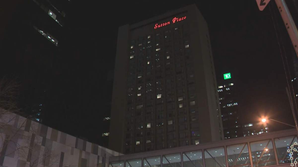 Edmonton Fire Rescue firefighters were called to the Sutton Place Hotel on 101 Street between 102A Avenue and 103 Avenue in downtown Edmonton on Wednesday, March 7, 2019.