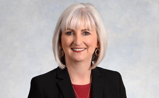 Teri Mooring poses in this undated handout photo. The next president of the BC Teachers' Federation is Quesnel, B.C., elementary school teacher Teri Mooring. She was elected Tuesday, on the final day of the union's annual general meeting in Victoria.