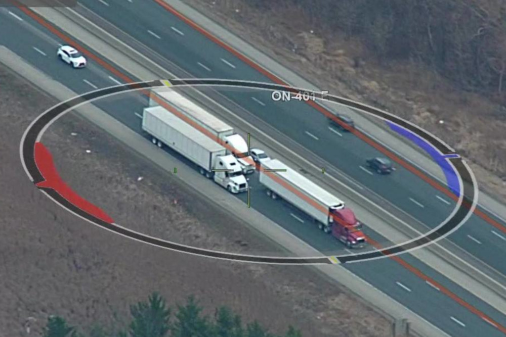 An OPP-provided photo shows how close the vicinity of the transport trucks.