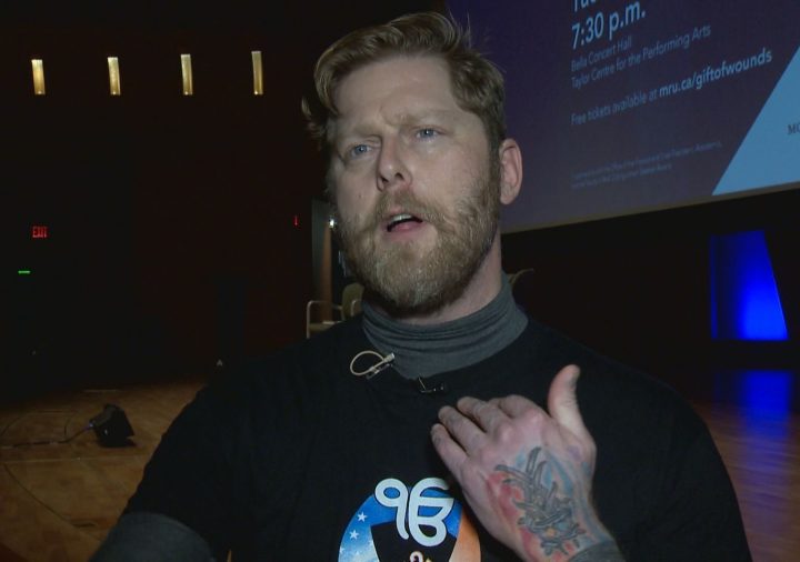 Former white supremacist Arno Michaelis spoke at Mount Royal University in Calgary on Tuesday.