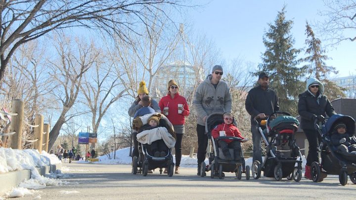 Calgarians took part in the fifth annual CARE Canada Walk In Her Shoes event on Sunday.