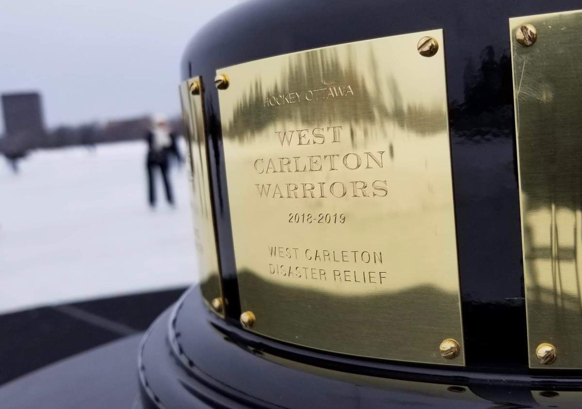 The West Carleton Warriors peewee hockey team won Chevrolet’s Good Deeds Cup for their volunteer and fundraising efforts following the devastating tornado that hit Dunrobin and Kinburn in Ottawa’s rural west end on Sept. 21, 2018.