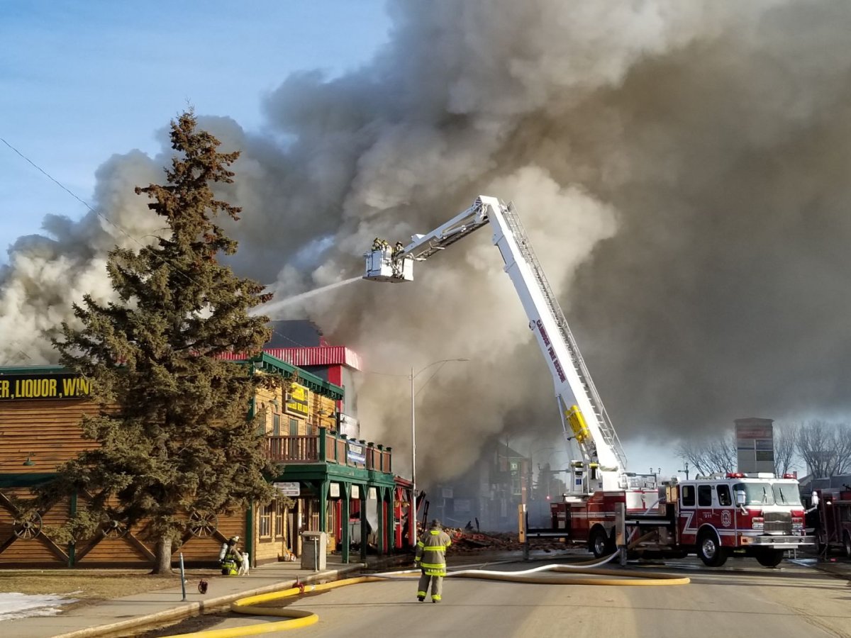 A fire broke out at the historic Rose Country Inn in Wetaskiwin, Alta. Tuesday, March 19, 2019. 
