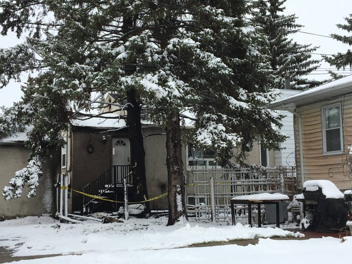 Scene tape surrounds a house in Bonnie Doon near 87 Street and 89 Avenue on Saturday, April 27, 2019.