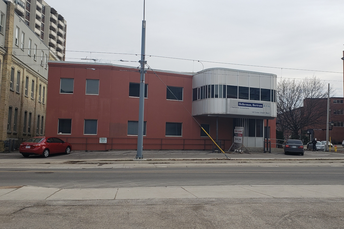 The site for the supervised consumption facility at 150 Duke St. W. in Kitchener.