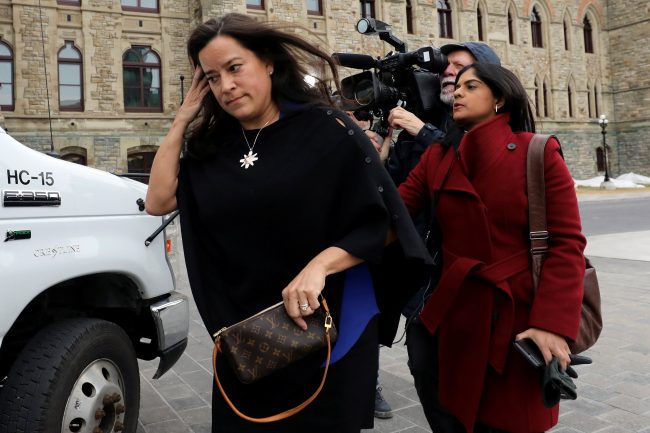 Former Canadian Justice Minister Jody Wilson-Raybould leaves West Block on Parliament Hill in Ottawa, April 2, 2019.