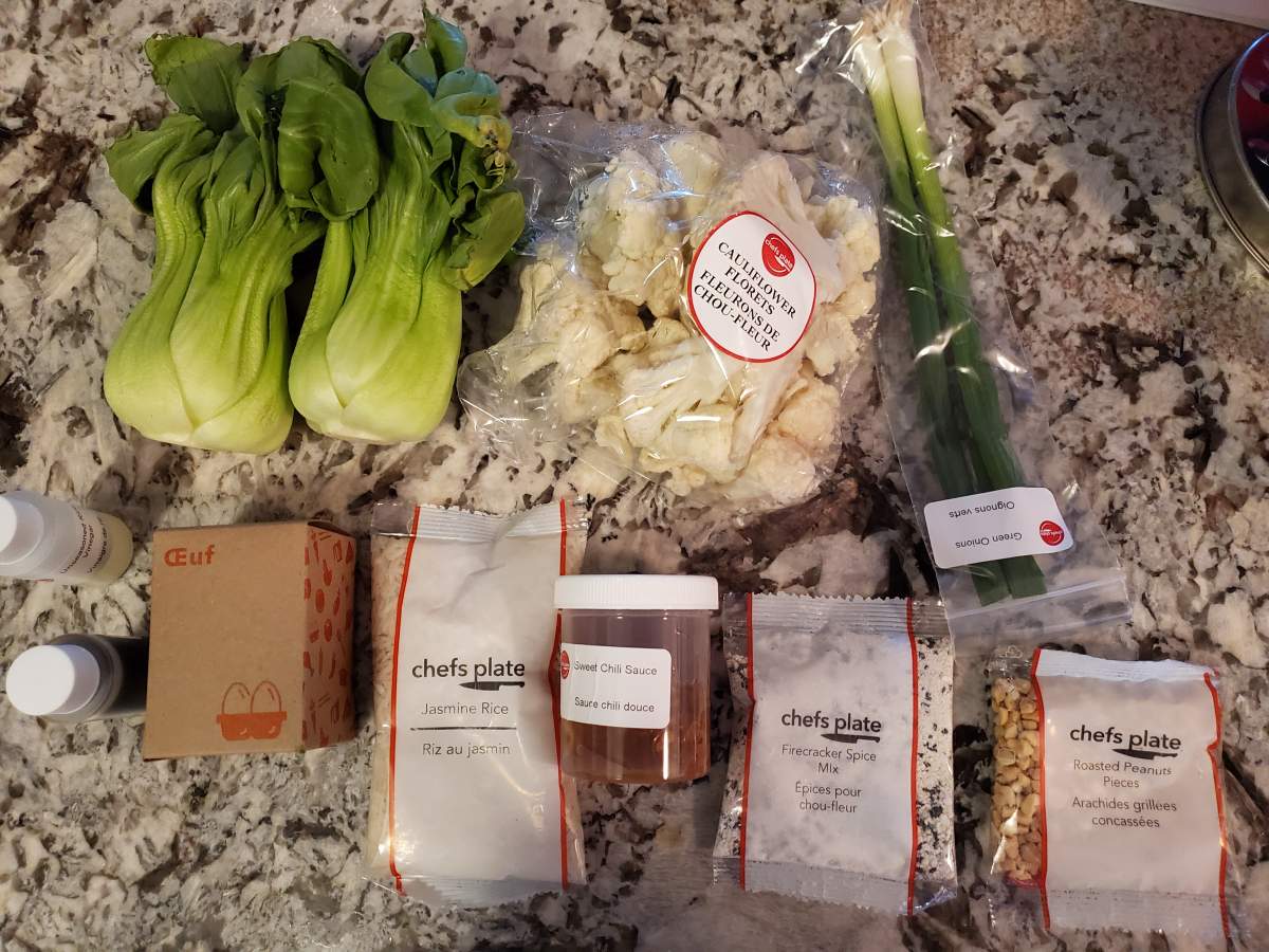 Ingredients for Asian firecracker cauliflower with jasmine rice. Photo: Arti Patel