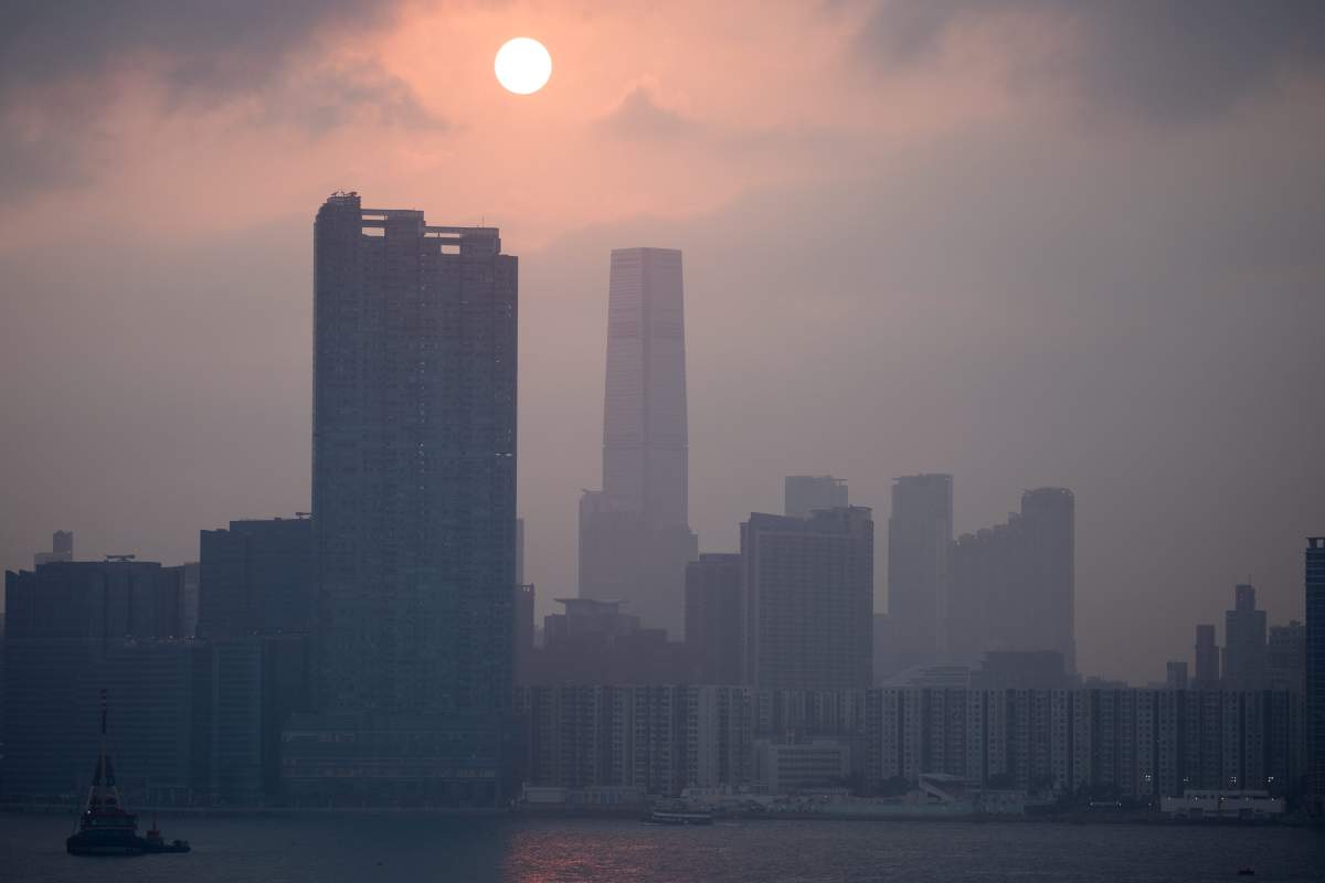 Atmospheric haze and polluted air hover above Victoria Harbour in Hong Kong, China, on March 20, 2019. According to Hong Kong’s Environmental Protection Department, the city’s bad air pollution is mainly due to motor vehicles, marine vessels and power plants. EPA/JEROME FAVRE