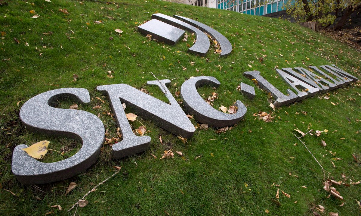 The front lawn of the headquarters of SNC Lavalin is seen Thursday, November 6, 2014 in Montreal. 