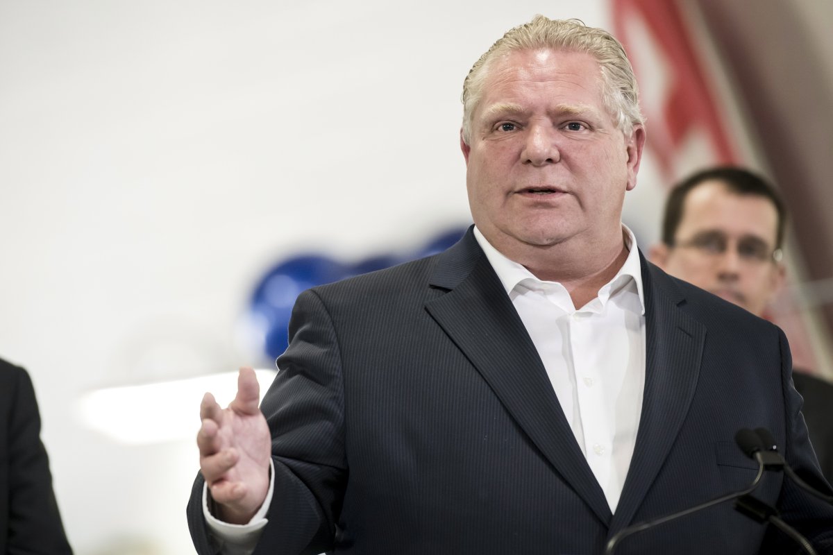 A photo of Ontario Premier Doug Ford in Toronto on April 1, 2019.