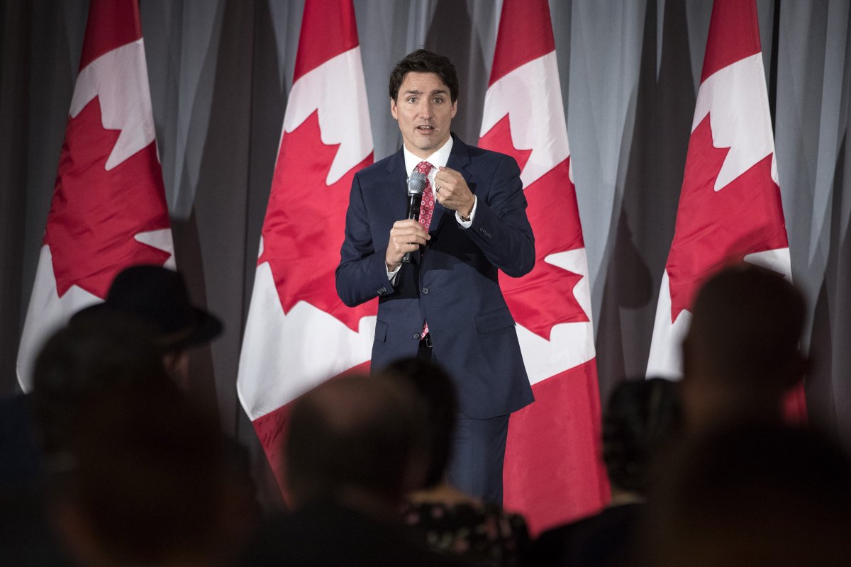 Prime Minister Justin Trudeau speaks at a Liberal Party fundraiser in Toronto on Friday April, 5, 2019. 