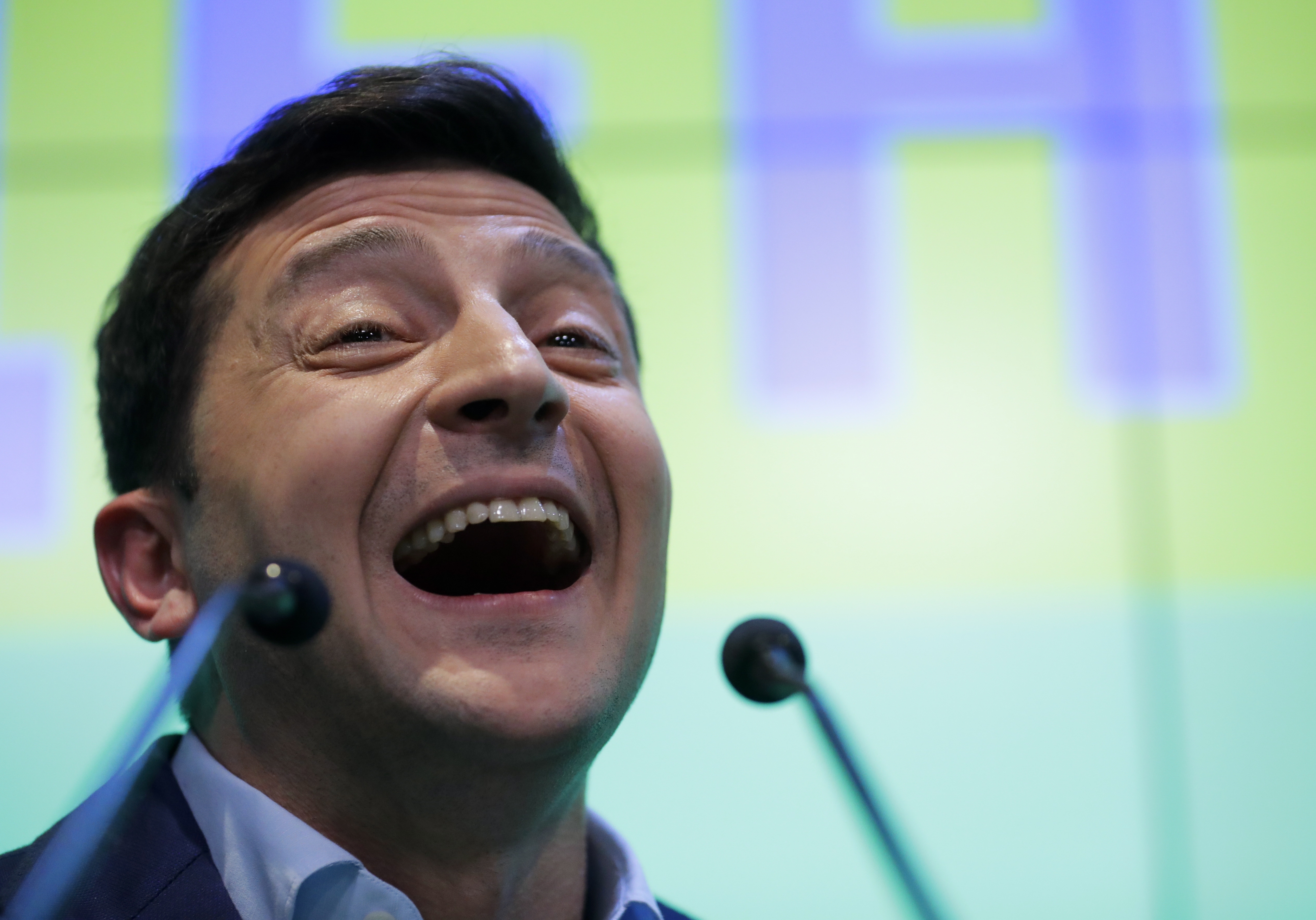 Comedian Volodymyr Zelenskiy Celebrates Landslide Win In Ukraine ...