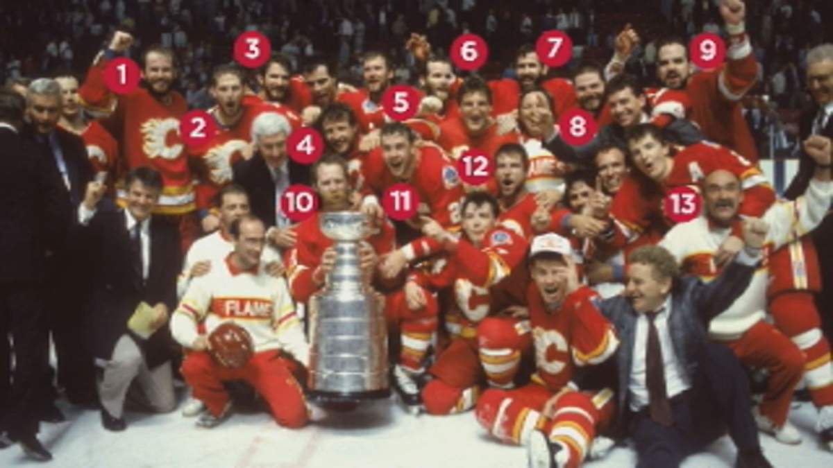 1989 Calgary Flames Cup-winning photograph.
