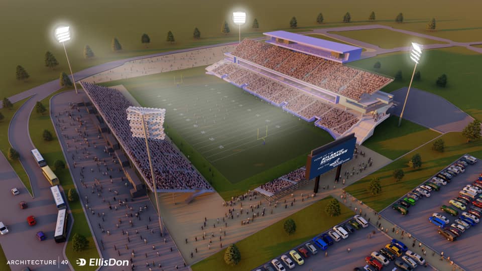 A rendering of the proposed multi-use stadium at Shannon Park in Halifax, N.S.