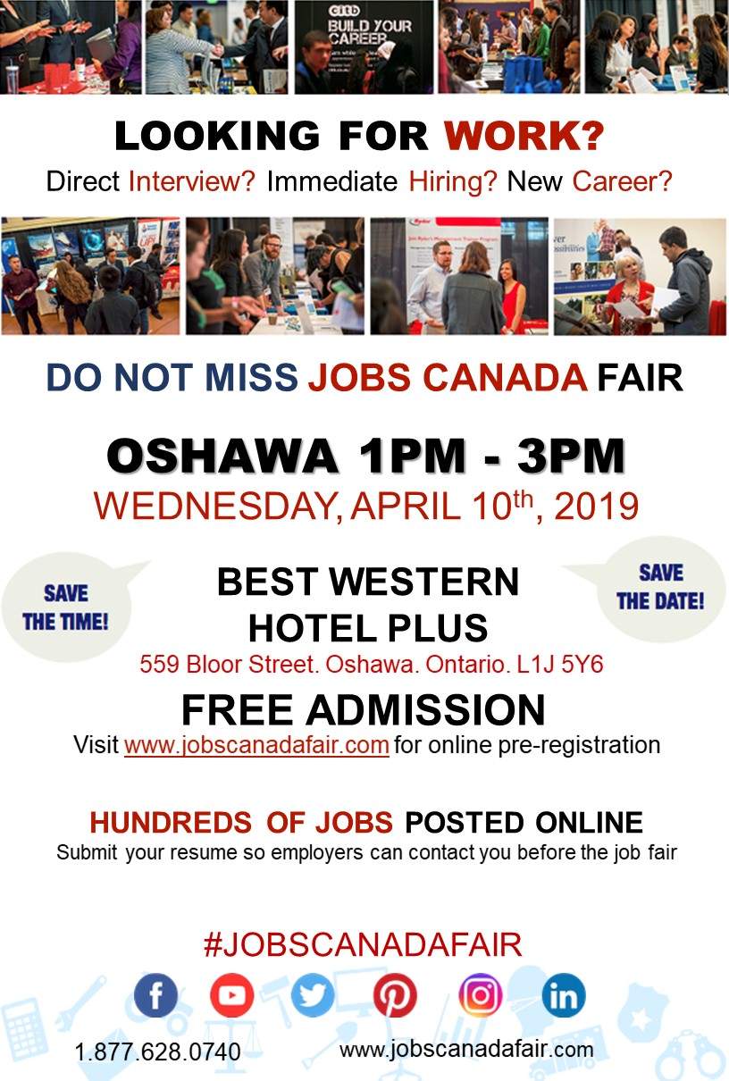 Oshawa Job Fair – April 10th, 2019 - image