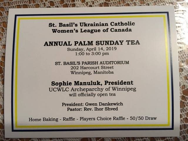 Palm Sunday Annual Tea St Basil’s Church - image