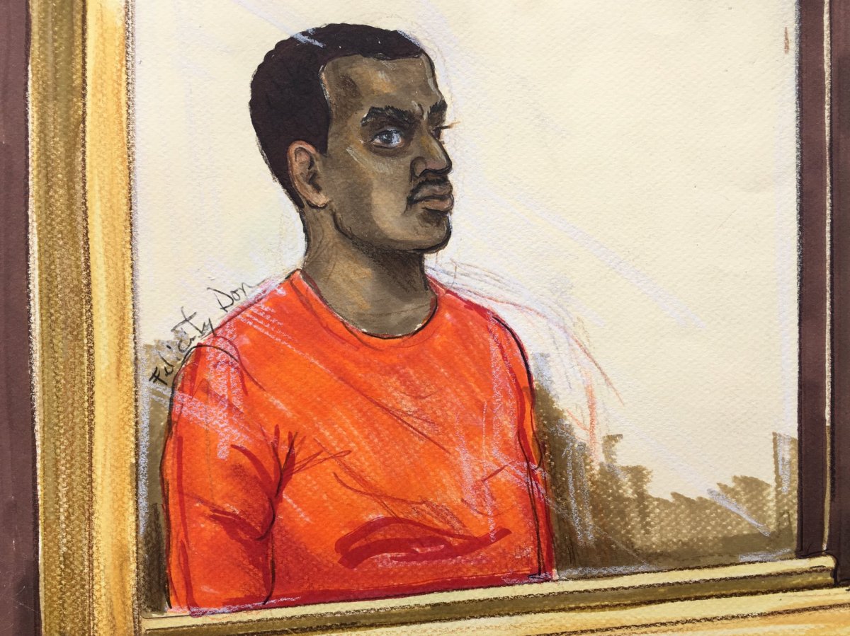 Nasradin Abdusamad Ali is accused of setting off several improved incendiary devices at Langara College. 