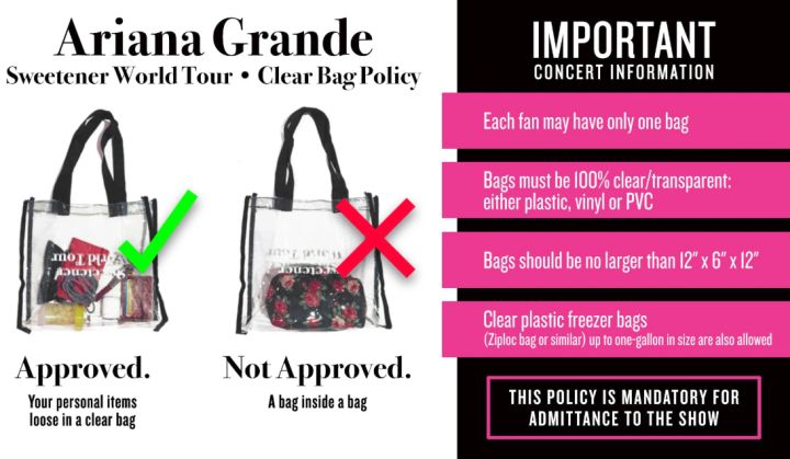 Clear bags only at Ariana Grande concert in Edmonton - Edmonton