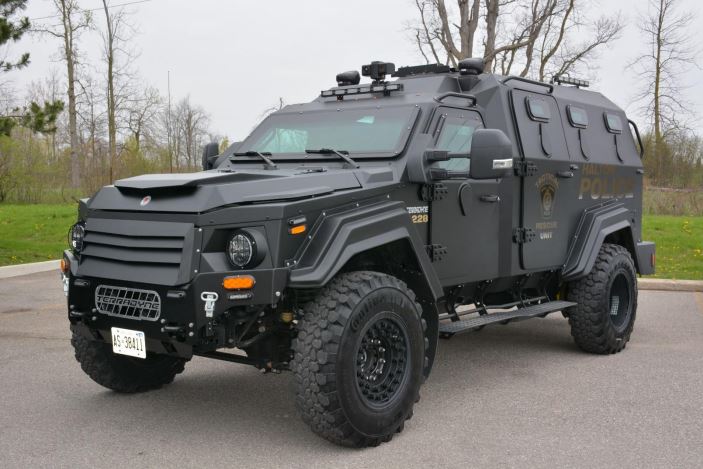 Halifax Regional Police used this armoured vehicle, currently used by the Halton Regional Police Service, as an example of what they are looking for.