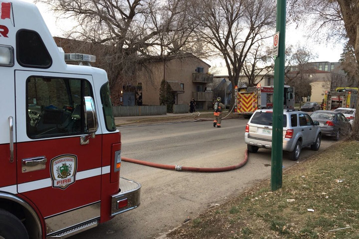 The cause of an apartment fire that sent a man to hospital with unknown injuries was incendiary in nature, Saskatoon Fire Department officials said.