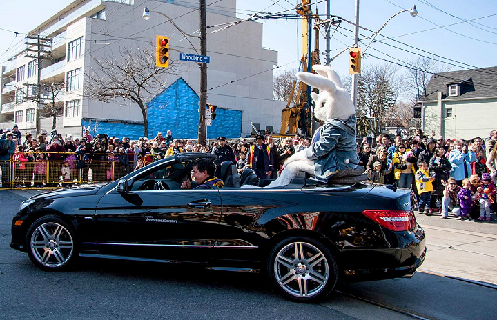 People line up to watch the annual Toronto Easter parade as seen in this file photo.