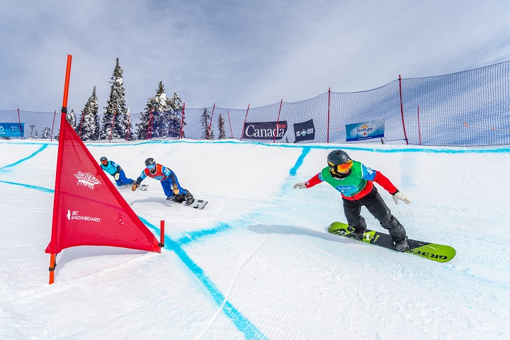 Big White Resort will host a World Cup snowboardcross event next January. Above is action from a Para World snowboard World Cup event held at Big White this year.